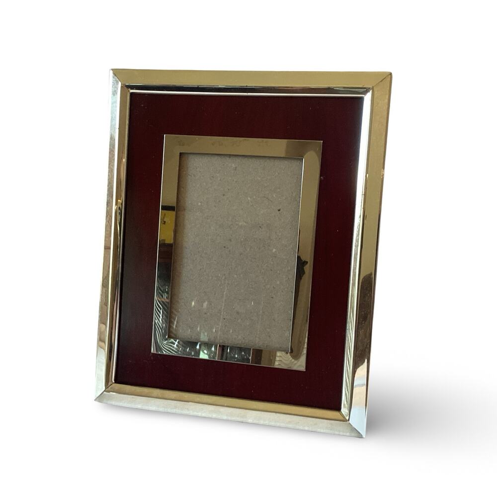 Metal Picture Frame with Wood Colored Padding